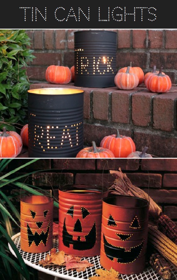 DIY Halloween Tin Can Luminaries Tutorial - DIY Halloween Light Projects Instructions