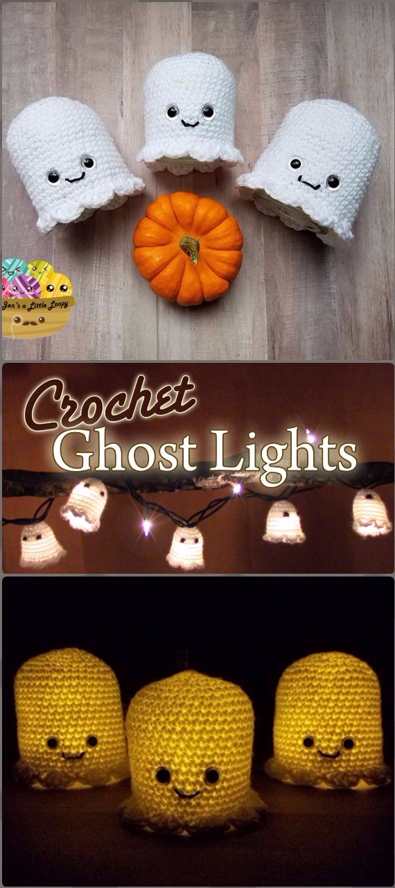 DIY Crochet Glowing Ghost Lights Tutorial - DIY Halloween Light Projects Instructions