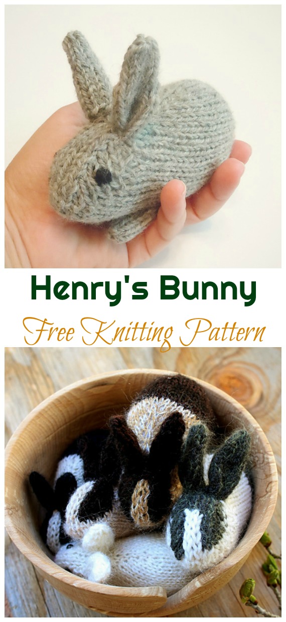 Amigurumi Henry's Bunny Knitting Free Pattern - Amigurumi Easter Bunny Toy Softies Free Patterns