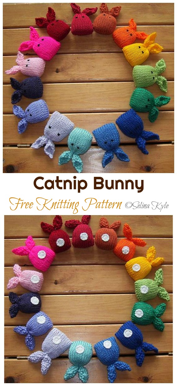 Amigurumi Catnip Bunny Knitting Free Pattern - Amigurumi Easter #Bunny; Toy Softies Free #Knitting; Patterns