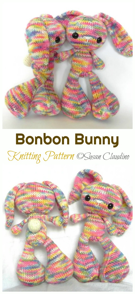 Amigurumi Bonbon Bunny Rabbit Knitting Pattern - Amigurumi Easter #Bunny; Toy Softies  #Knitting; Patterns