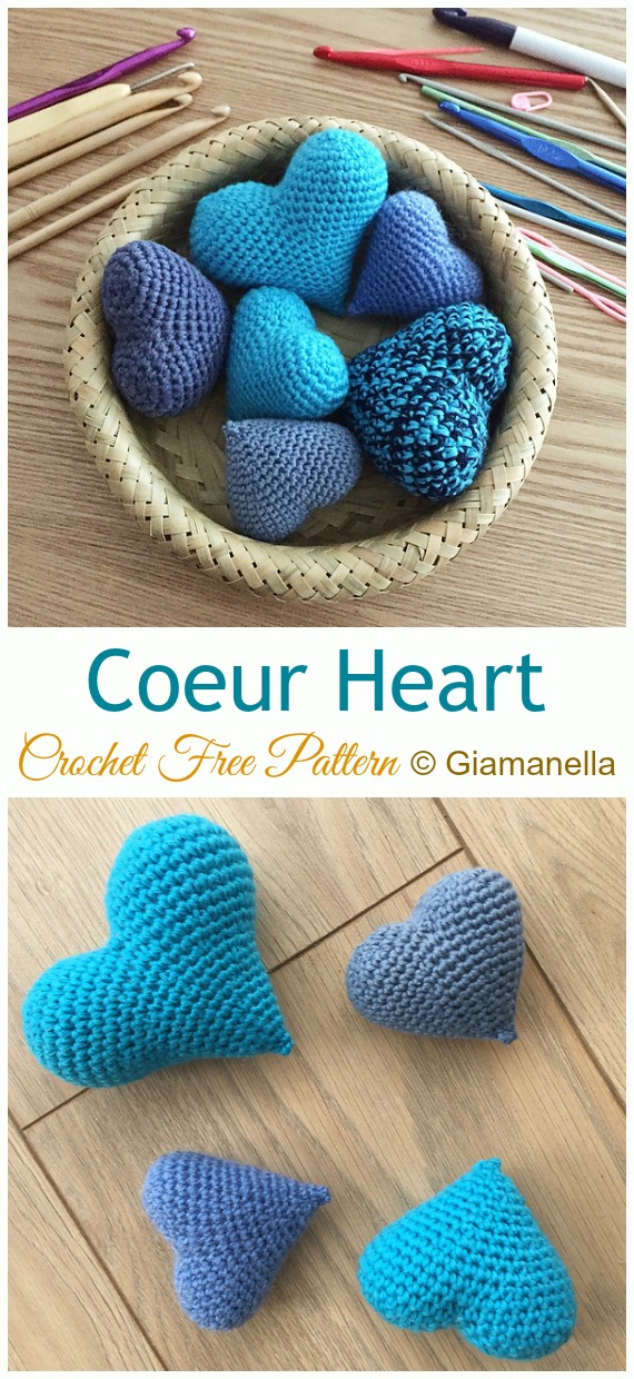 Little Puffy Heart Amigurumi Free Crochet Patterns