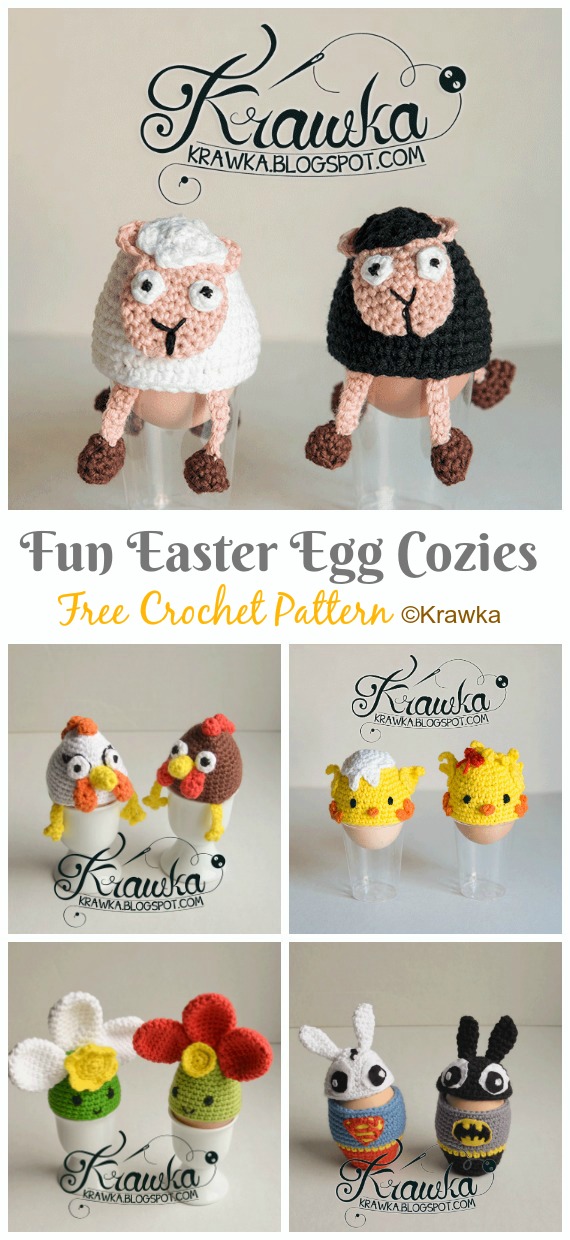 Fun Easter Egg Cozies Crochet Free Pattern - #Crochet; #Easter; 