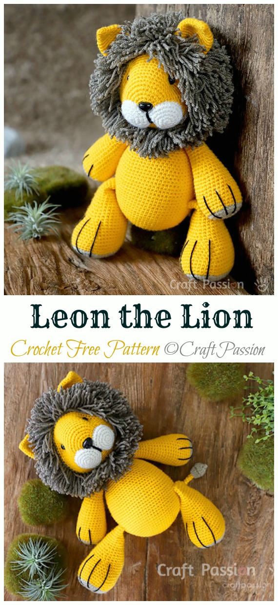 Crochet Leon the Lion Amigurumi Free Pattern - #Amigurumi; #Lion; Crochet Free Patterns