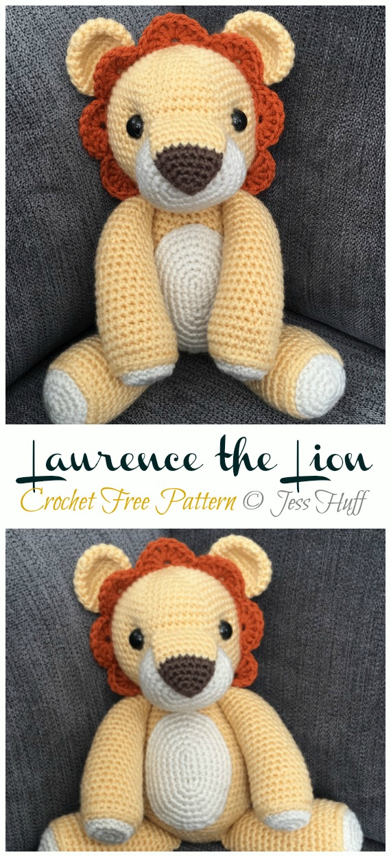 Crochet Laurence the Lion Amigurumi Free Pattern - #Amigurumi; #Lion; Crochet Free Patterns