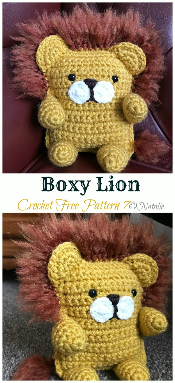 Crochet Boxy Lion Amigurumi Free Pattern - #Amigurumi; #Lion; Crochet Free Patterns