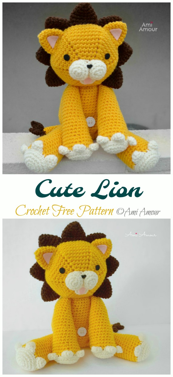 Crochet Cute Lion Amigurumi Free Pattern - #Amigurumi; #Lion; Crochet Free Patterns