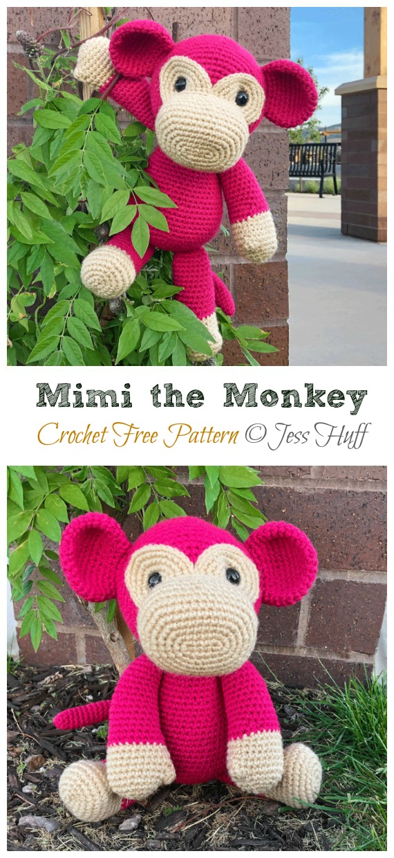 Crochet Mimi the Monkey Amigurumi Free Pattern - #Amigurumi; #Monkey; Softies Crochet Free Patterns 