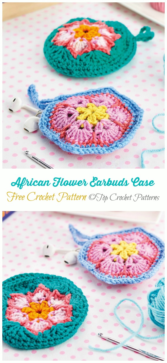 Earbuds Case Crochet Free Pattern - #Earbud; Pouch Free #Crochet; Patterns 