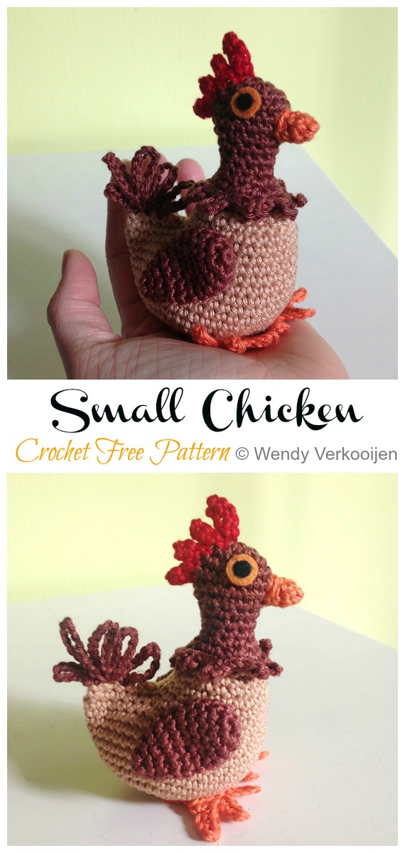 Crochet Small Chicken Amigurumi Free Pattern - #Amigurumi; Easter #Rooster; Crochet Free Patterns  