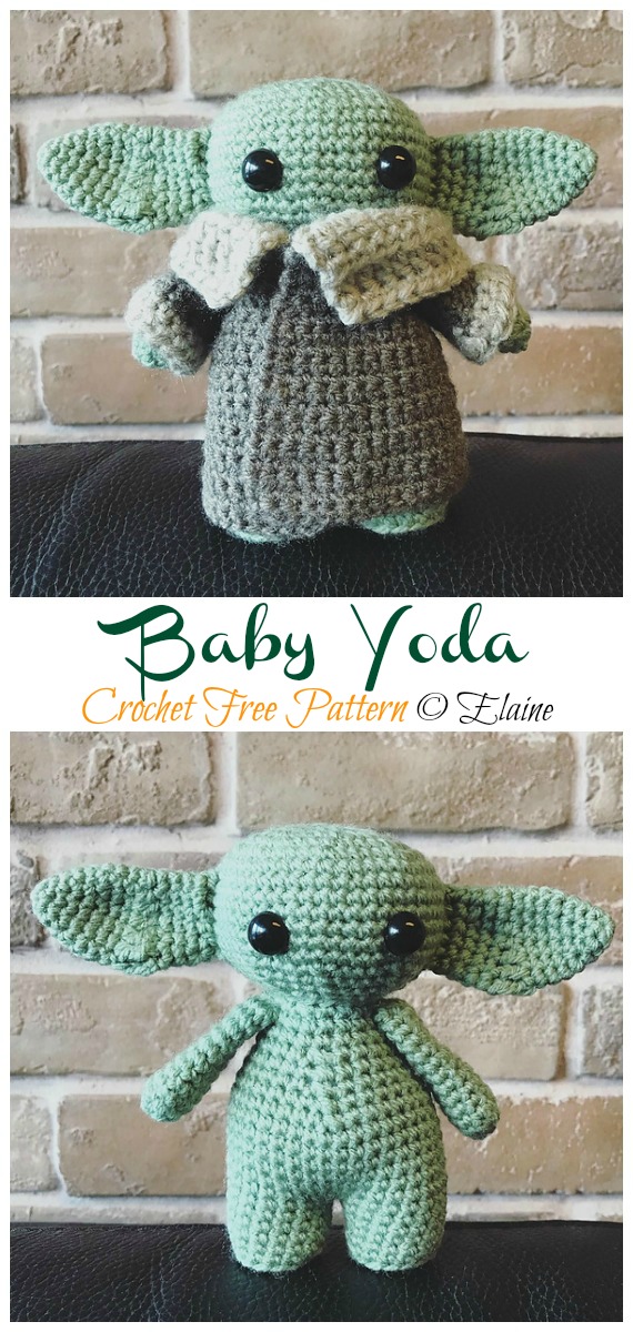 Crochet  Baby Yoda  Amigurumi Free Pattern - #Amigurumi; Star War #Yoda; Free Crochet Patterns