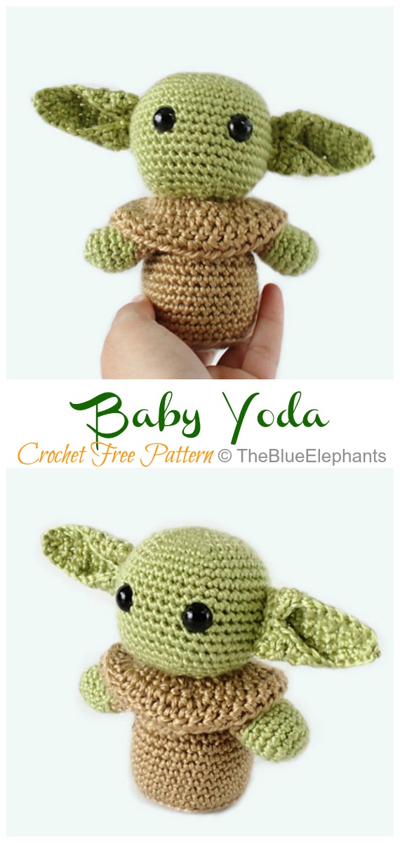 Crochet  Baby Yoda  Amigurumi Free Pattern - #Amigurumi; Star War #Yoda; Free Crochet Patterns