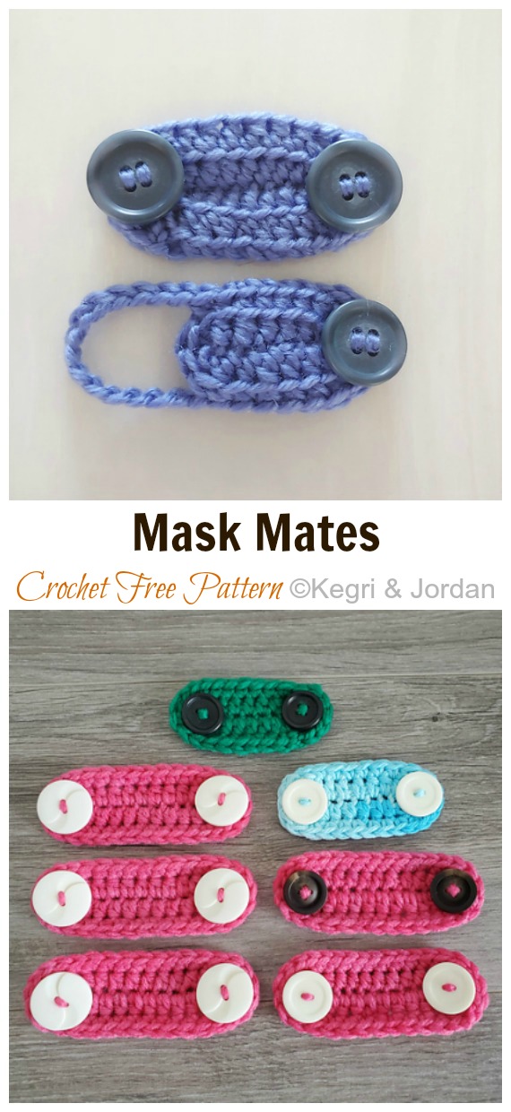 Crochet  Mask Mates Free Pattern - Face #Mask; Straps Ear Saver #Crochet; Free Patterns 