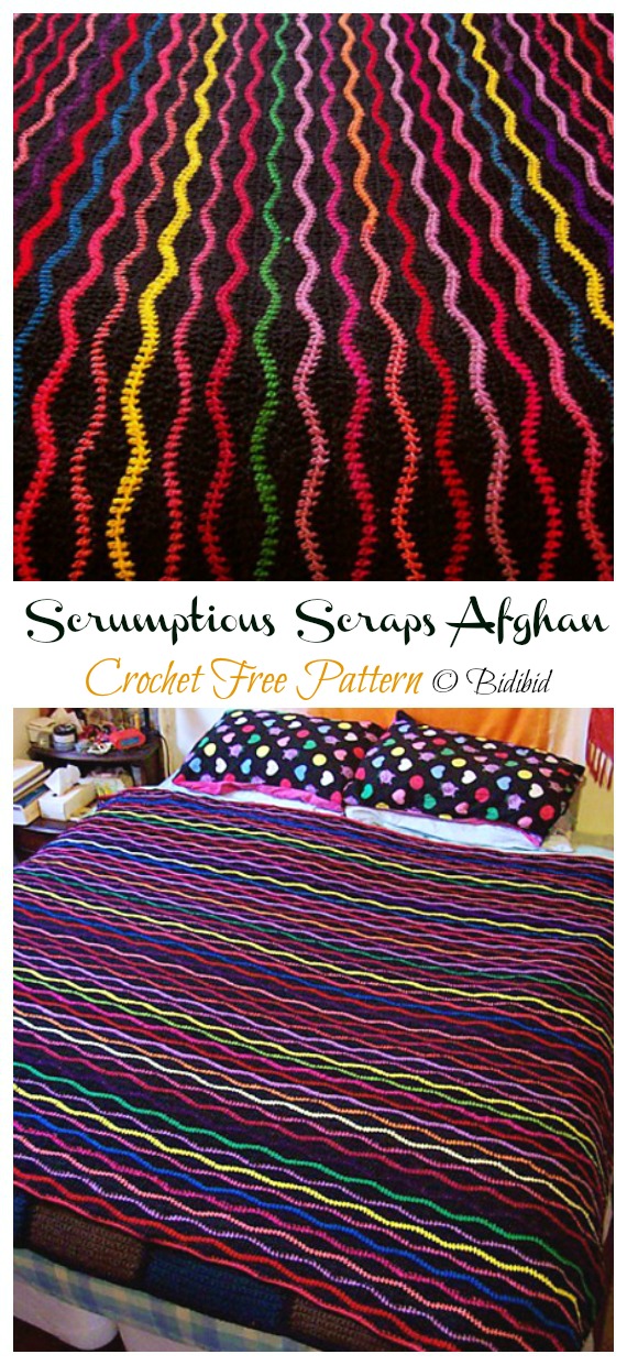 Scrumptious Scraps Afghan Crochet Free Pattern - Yarn #Buster; #Blanket; Free Crochet Patterns