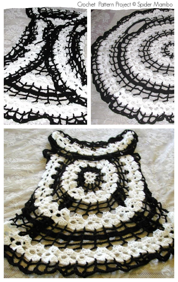 Bone Dance Creepy Skull Circle Vest Crochet Patterns #Crochet; #Skull; #Halloween;