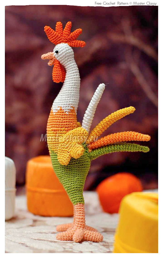 Crochet New Year Rooster Amigurumi Free Pattern