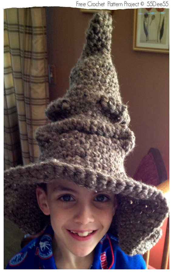 Harry Potter Sorting Hat Crochet Free Patterns #Crochet; #Halloween; #Hat;