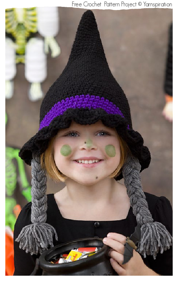 Witch Hats Crochet Free Patterns #Crochet; #Halloween; #Hat;