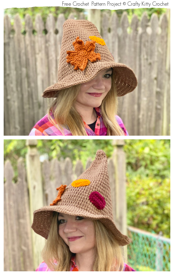 Adult Scarecrow Hat Crochet Free Patterns #Crochet; #Halloween; #Hat;