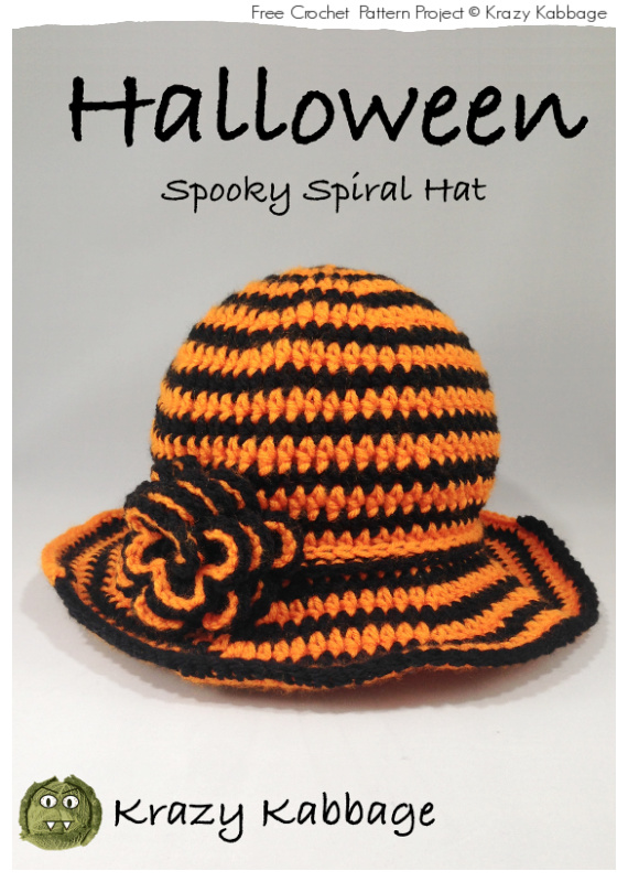 Halloween Spooky Spiral Hat Crochet Free Patterns #Crochet; #Halloween; #Hat;