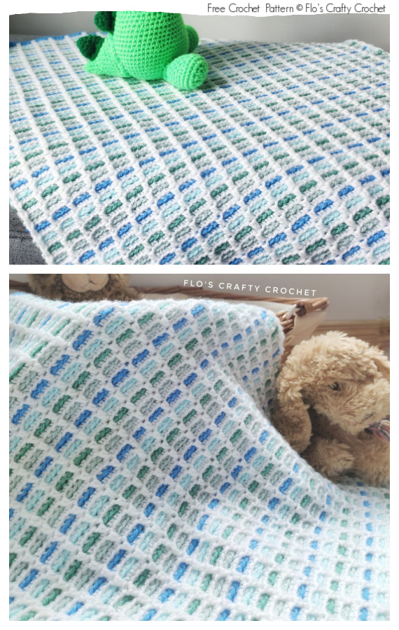 Easy Blocks Baby Blanket Crochet Free Pattern #Crochet; #Blanket;