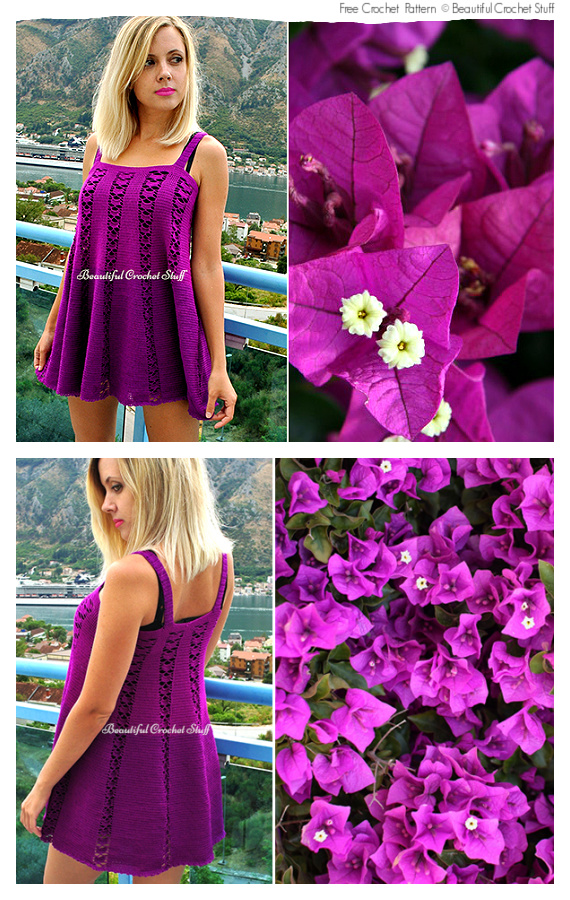 Purple Dress Crochet Free Pattern - #Crochet; Women #Dress;