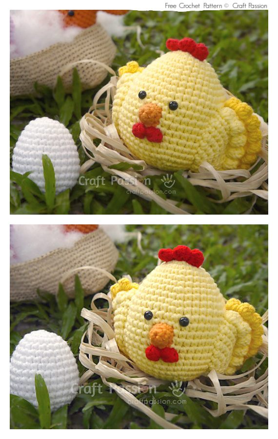 Crochet Golden Chicken & Egg Amigurumi Free Pattern