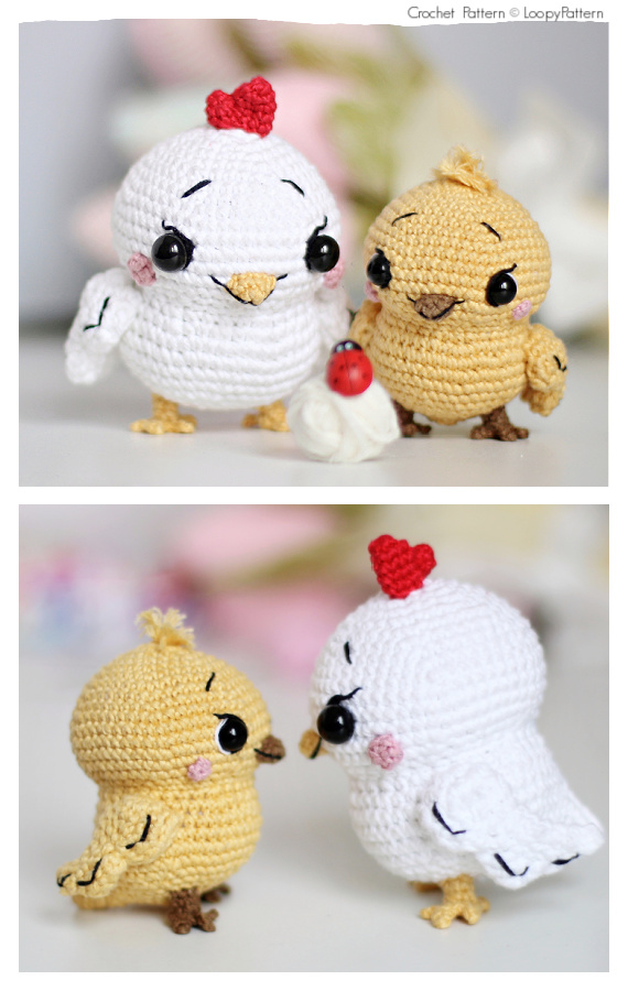 Amigurumi Chicken Shelly & Chick Yoko Crochet Pattern #Chicken; #Easter;