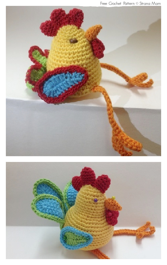 Amigurumi New Year Rooster Cock Crochet Free Pattern