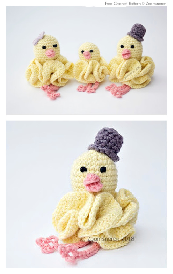 Amigurumi Ruffled Easter Chickens Crochet Free Pattern