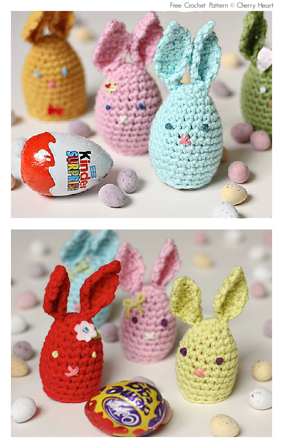 Easter Egg Huggie Bunny Crochet Free Pattern #Easter
