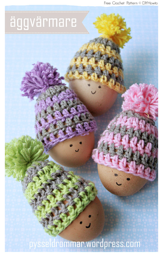 Simple Easter Eggs Hat Crochet Free Pattern #Crochet; #Easter