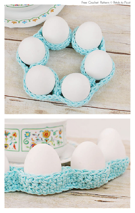 Easter Egg Tray Table Decor Crochet Free Pattern - #Crochet; #Easter;