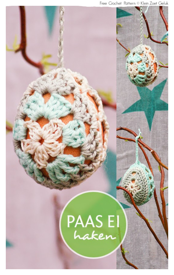 Crochet Granny Square Egg Cozy Free Pattern  #Crochet, #Easter;