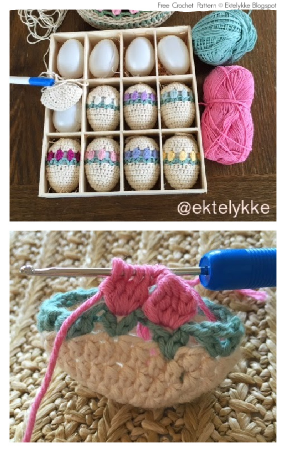 Crochet Tulip Easter Egg Free Pattern  #Crochet, #Easter; 