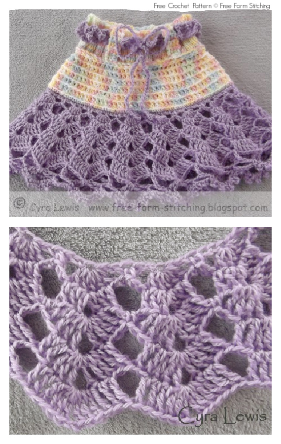Little Girl's Ra Ra Skirt Crochet Free Pattern #Girls; #Skirt;