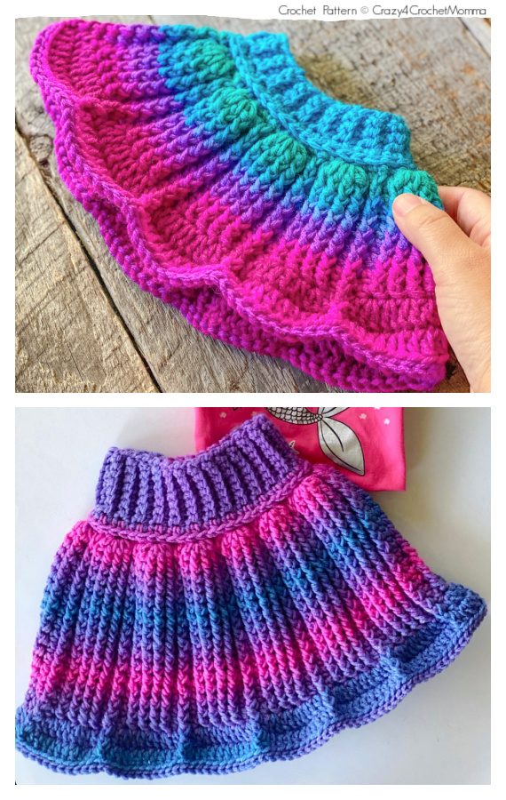 Little Girl's MerShell Skirt Crochet Pattern #Girls; #Skirt;