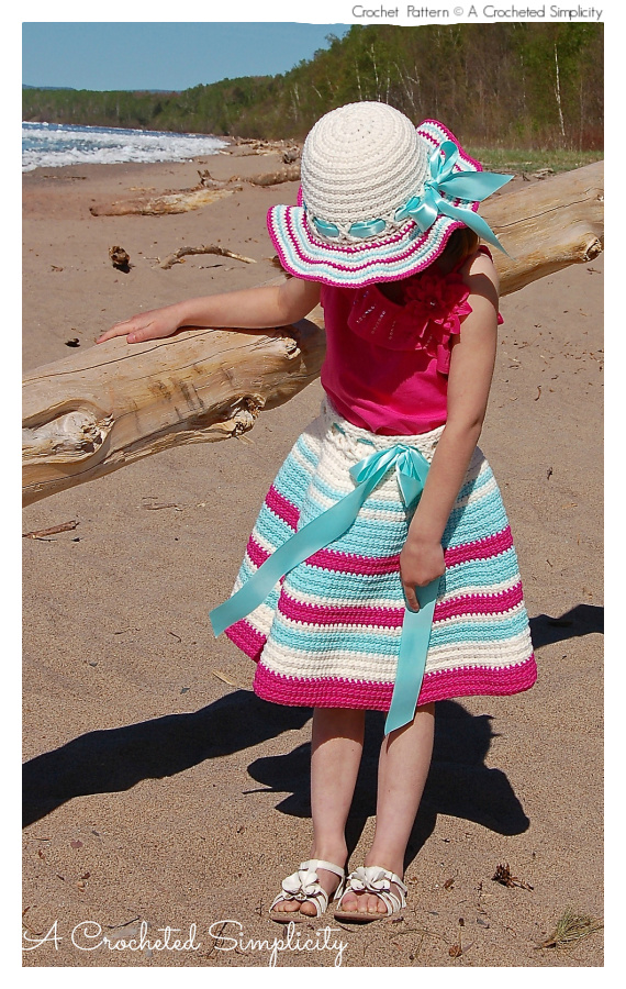 Little Girl's Sweet & Sassy Twirly Skirt Crochet Pattern #Girls; #Skirt;
