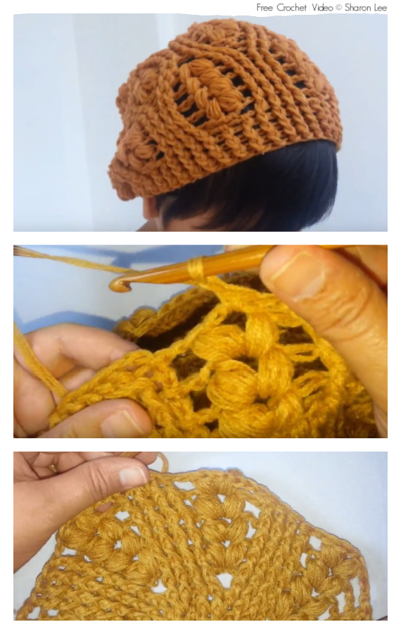 Crochet Wheat Stitch Slouch Hat Free Pattern [Video]