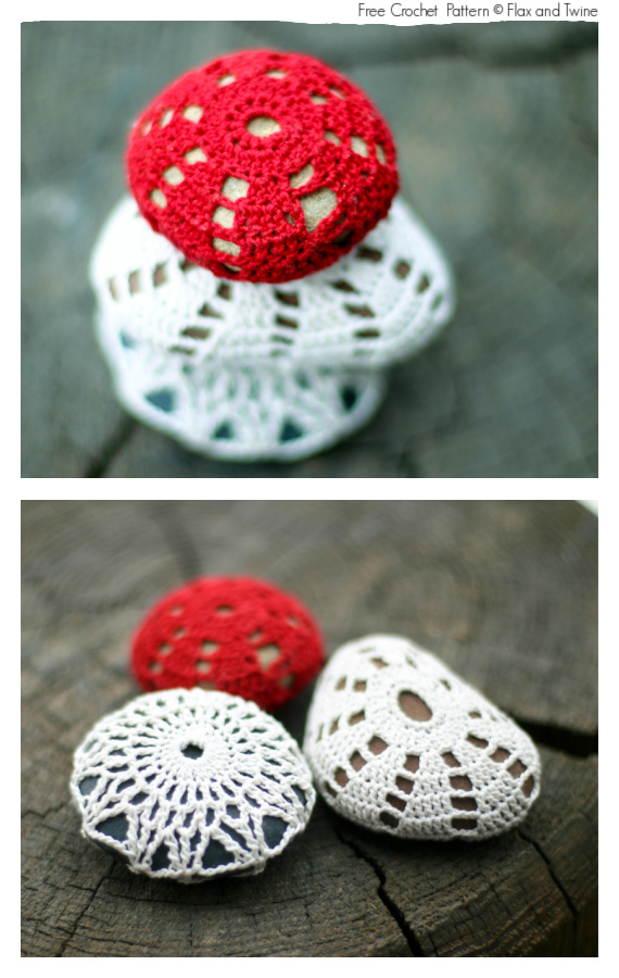 Crochet Covered Sea Stones Free Pattern #Crochet; Pebble #Stone; Cozy Free Patterns