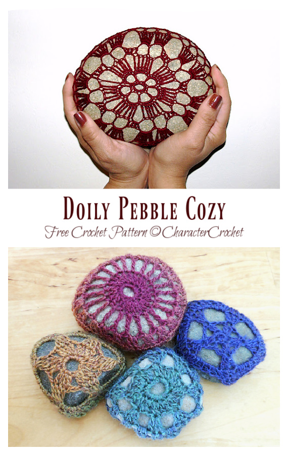 Crochet Doily pebbles Free Pattern-#Crochet; Pebble #Stone;