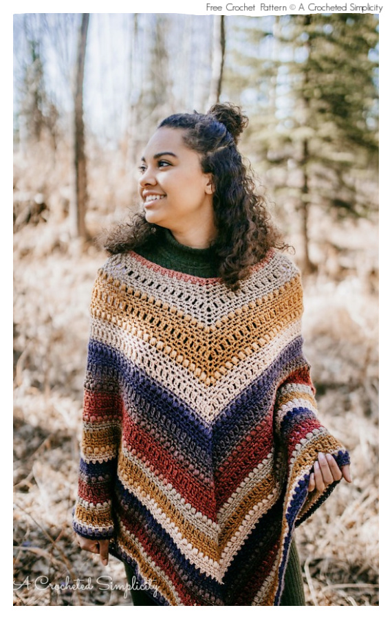 Women Wasilla Poncho Crochet Free Pattern 