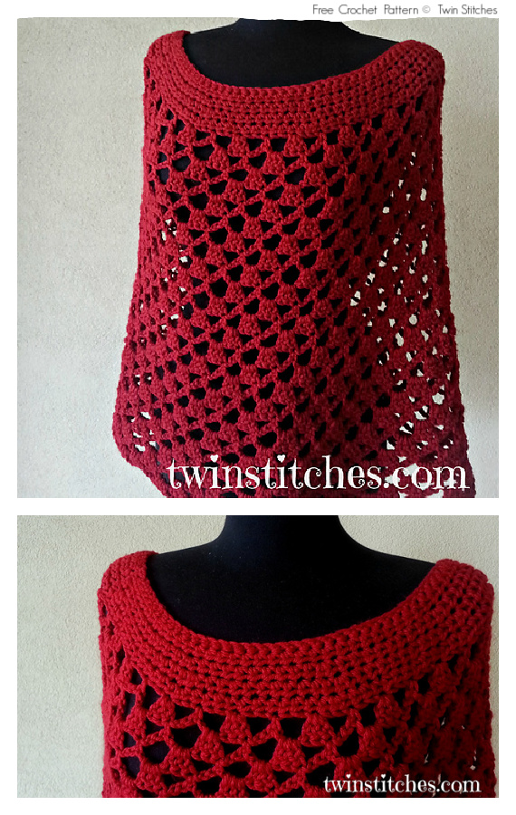 Scarlett Spiral Poncho Crochet Free Pattern
