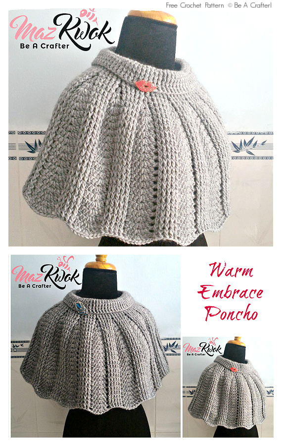 Warm Embrace Poncho Crochet Free Pattern