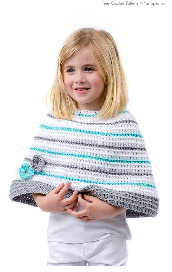 Toddler’s Perfect Poncho Free Crochet Pattern #Kids; #Poncho;