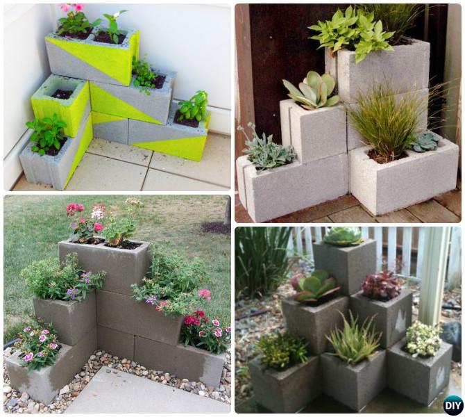 DIY Cinder Block Garden Projects Instructions