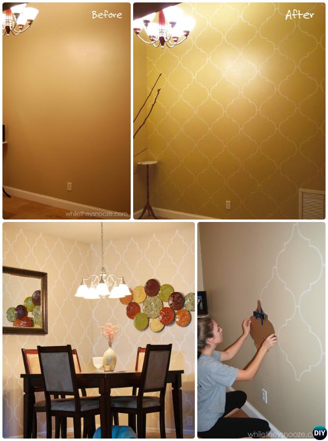 Diy Patterned Wall Painting Ideas And Techniques Picture Instructions - Wall Paint Design Ideas Diy