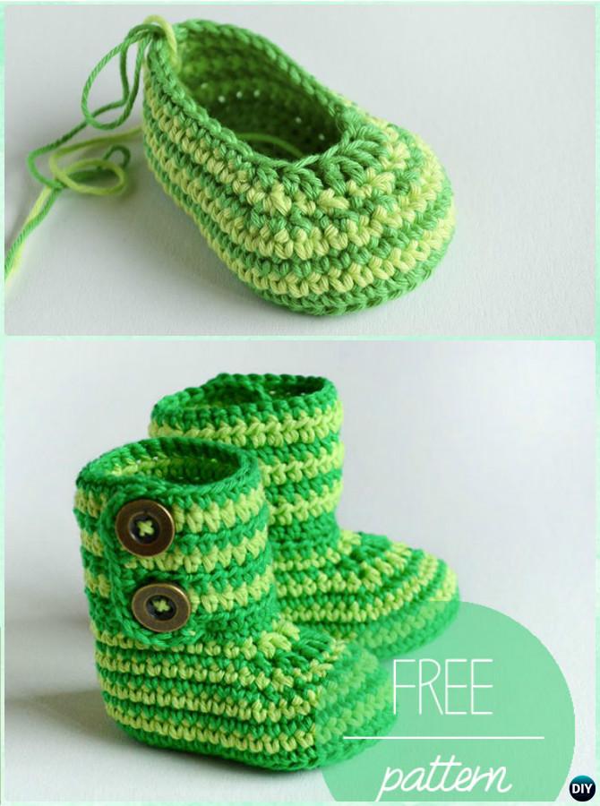Crochet Ankle High Baby Booties Free Patterns Tutorials