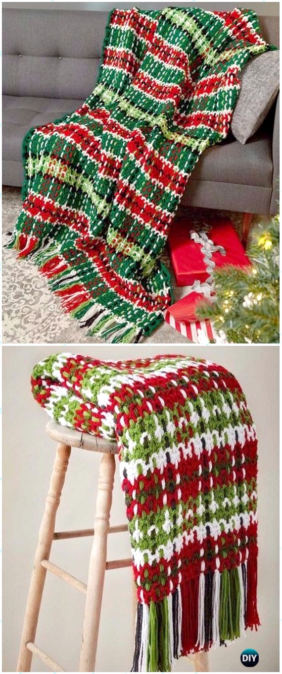 Crochet Christmas Blanket Free Patterns & Tutorials