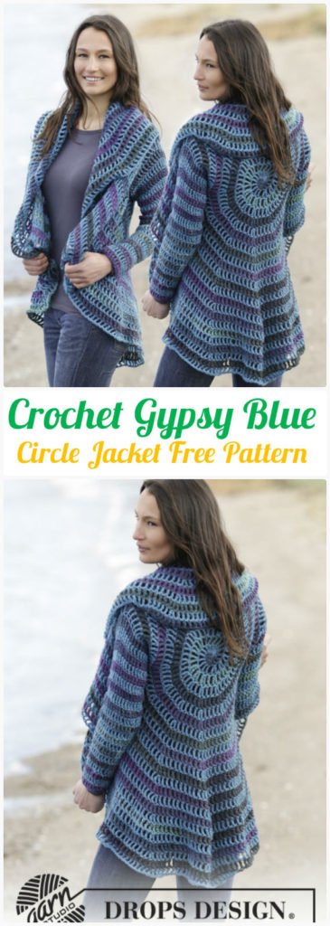DIY Crochet Circular Vest Sweater Jacket Free Patterns